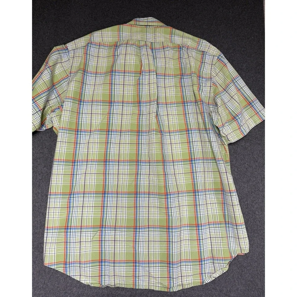 Vtg 90s Polo Ralph Lauren Green Plaid Button Down Shirt Mens XL Classic Fit